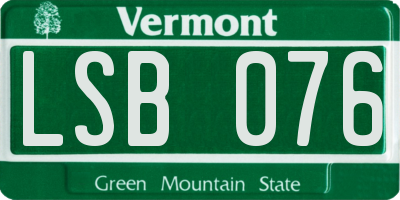 VT license plate LSB076