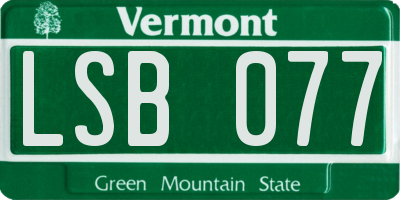 VT license plate LSB077