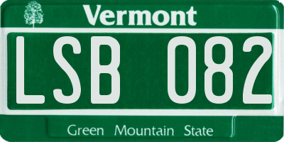 VT license plate LSB082