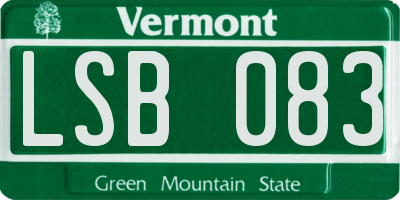 VT license plate LSB083