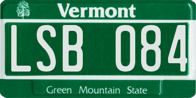 VT license plate LSB084