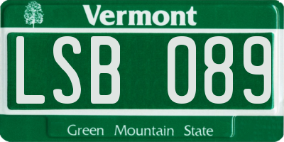 VT license plate LSB089