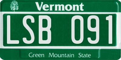 VT license plate LSB091