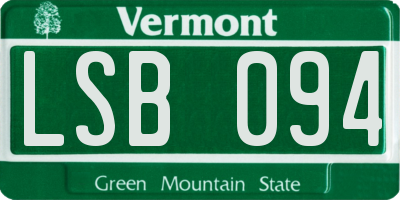 VT license plate LSB094
