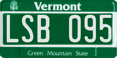 VT license plate LSB095