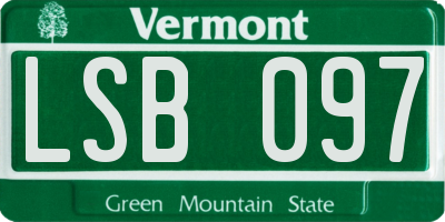 VT license plate LSB097