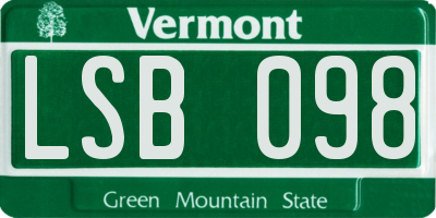 VT license plate LSB098