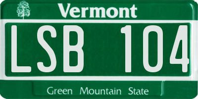 VT license plate LSB104