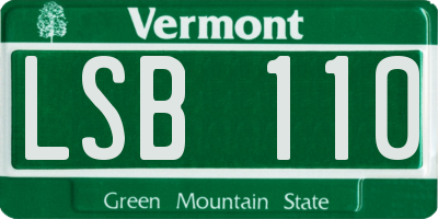 VT license plate LSB110