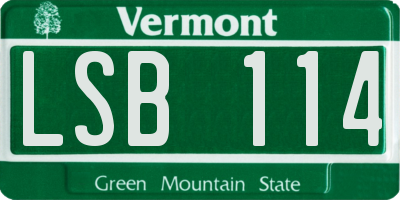 VT license plate LSB114