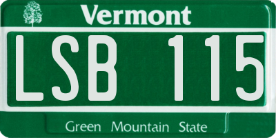 VT license plate LSB115