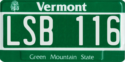 VT license plate LSB116