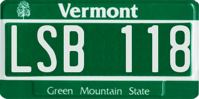 VT license plate LSB118