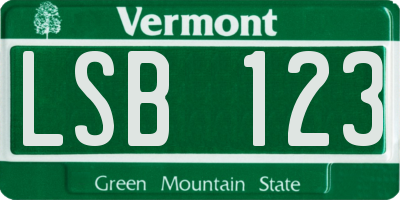 VT license plate LSB123