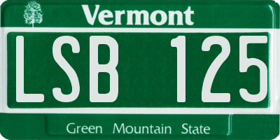 VT license plate LSB125