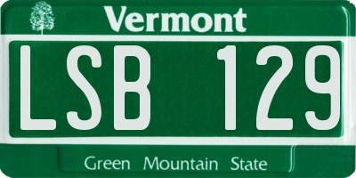 VT license plate LSB129