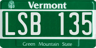 VT license plate LSB135
