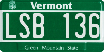VT license plate LSB136