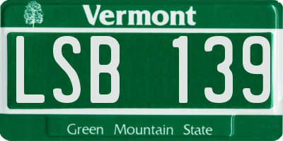 VT license plate LSB139