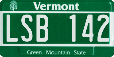 VT license plate LSB142