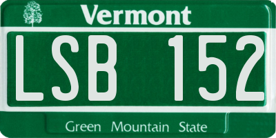 VT license plate LSB152