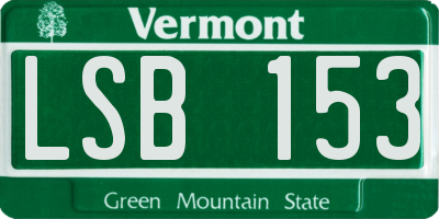 VT license plate LSB153