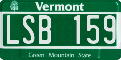 VT license plate LSB159