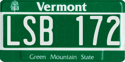 VT license plate LSB172