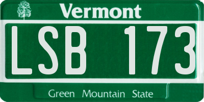 VT license plate LSB173