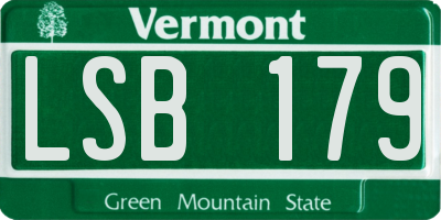 VT license plate LSB179
