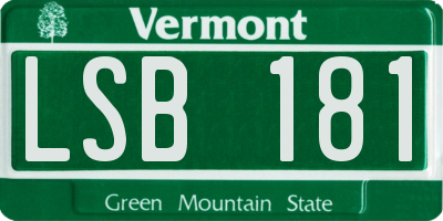 VT license plate LSB181