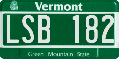 VT license plate LSB182