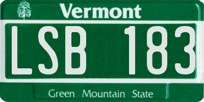 VT license plate LSB183