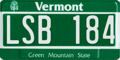 VT license plate LSB184