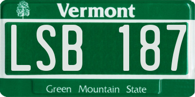 VT license plate LSB187