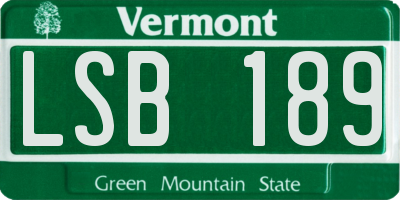 VT license plate LSB189