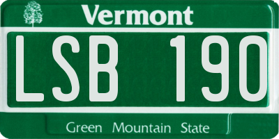 VT license plate LSB190