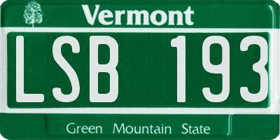 VT license plate LSB193