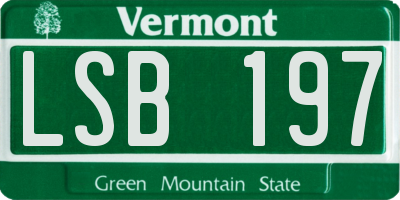 VT license plate LSB197