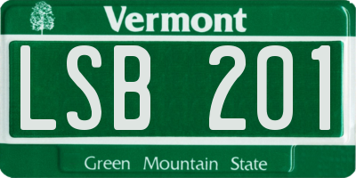 VT license plate LSB201
