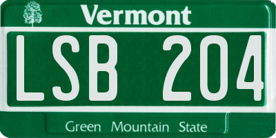VT license plate LSB204