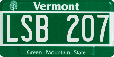 VT license plate LSB207