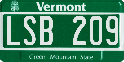 VT license plate LSB209