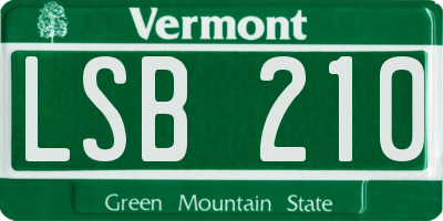 VT license plate LSB210