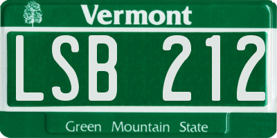 VT license plate LSB212