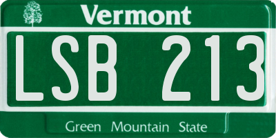 VT license plate LSB213