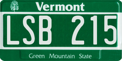 VT license plate LSB215