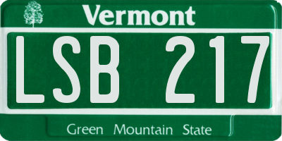 VT license plate LSB217
