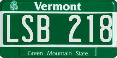 VT license plate LSB218