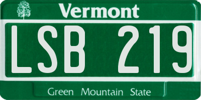VT license plate LSB219